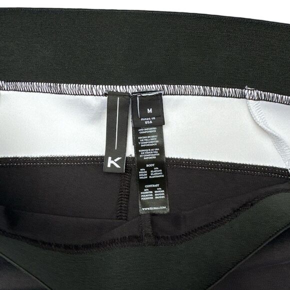 Koral Mid Rise Black With White Side Panel Leggings Size Medium NWOT - Picture 6 of 7